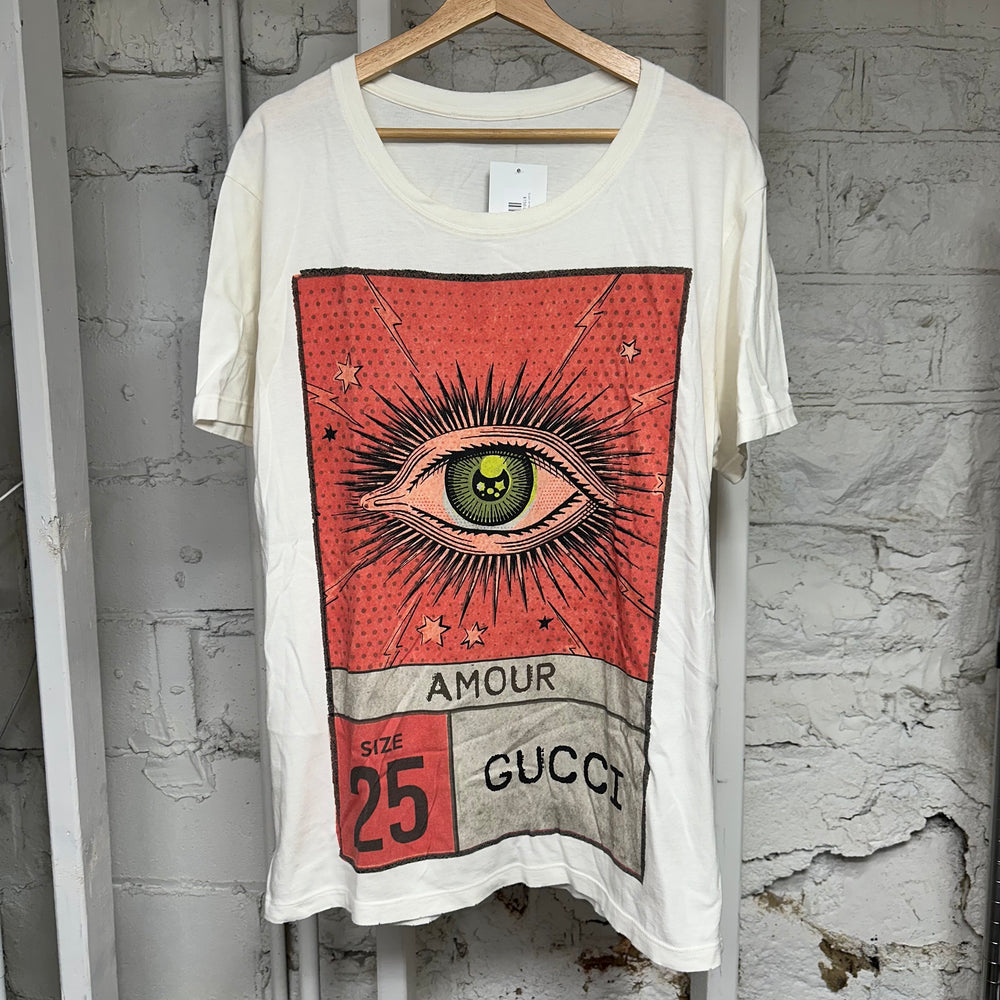 Gucci Amour Eyeball White T-Shirt Sz M
