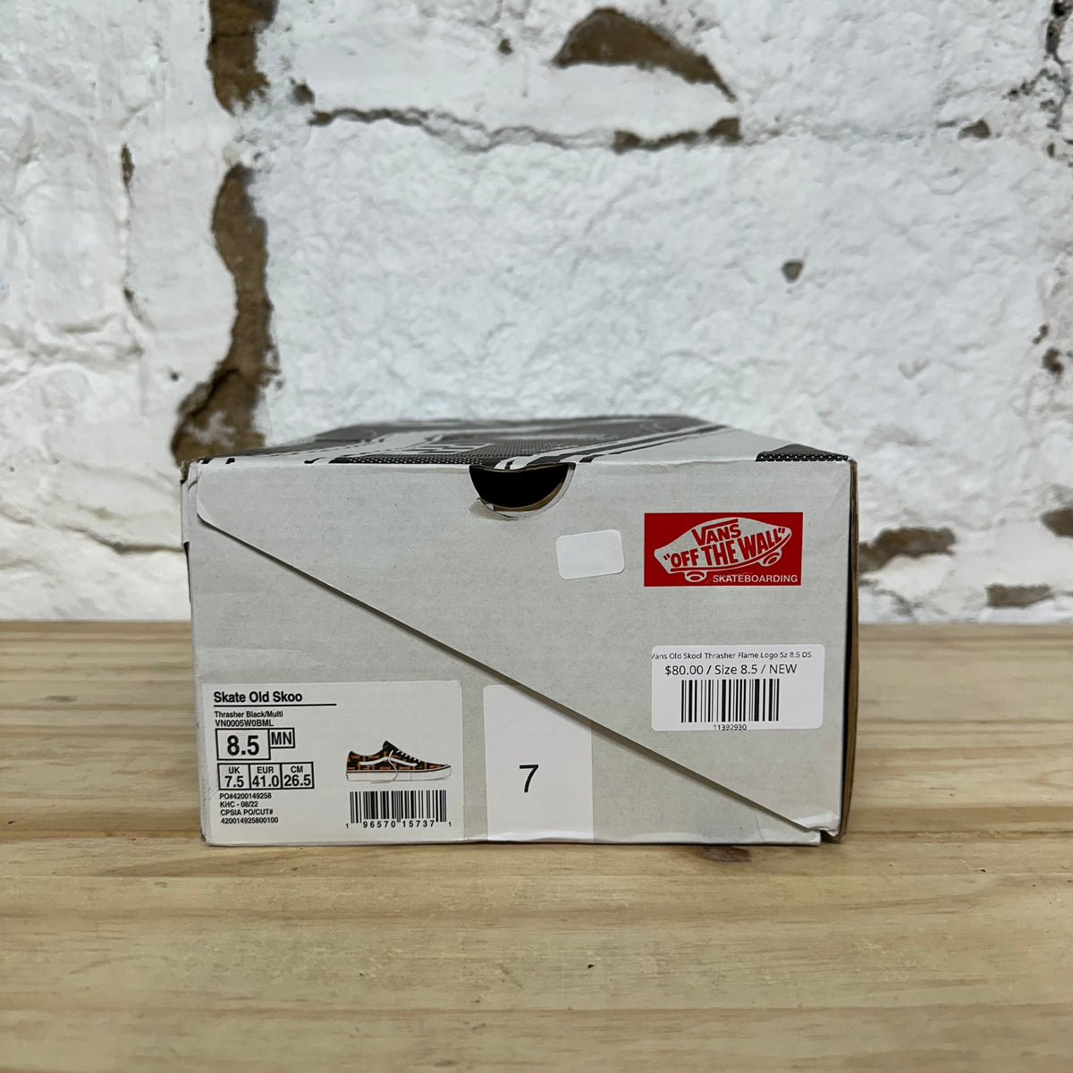 Vans Old Skool Thrasher Flame Logo Sz 8.5 DS