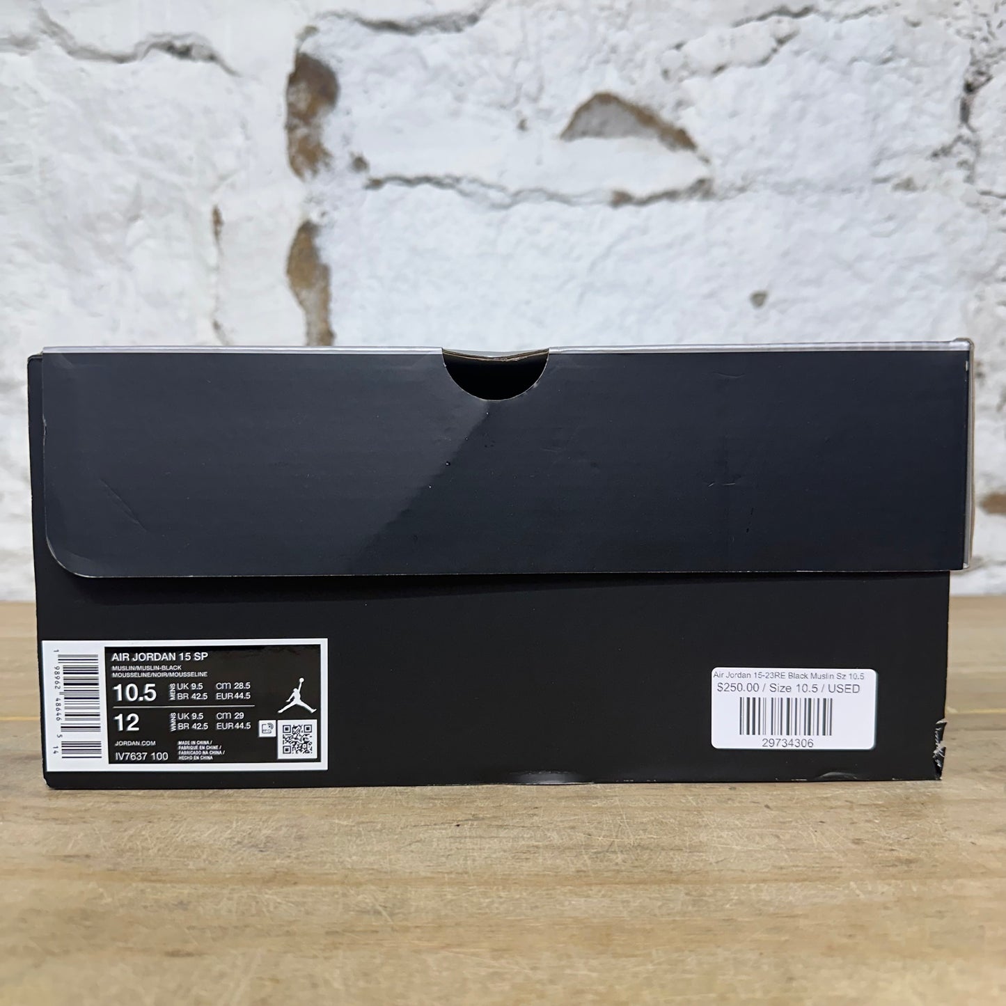 Air Jordan 15-23RE Black Muslin Sz 10.5
