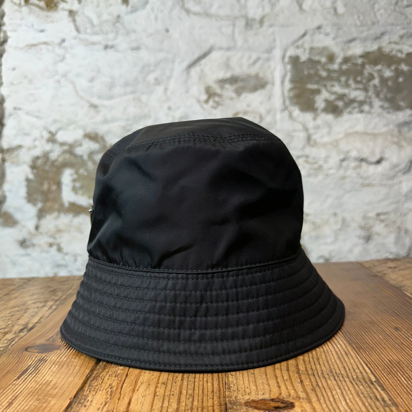 Prada Renylon Black Bucket Hat Sz XL