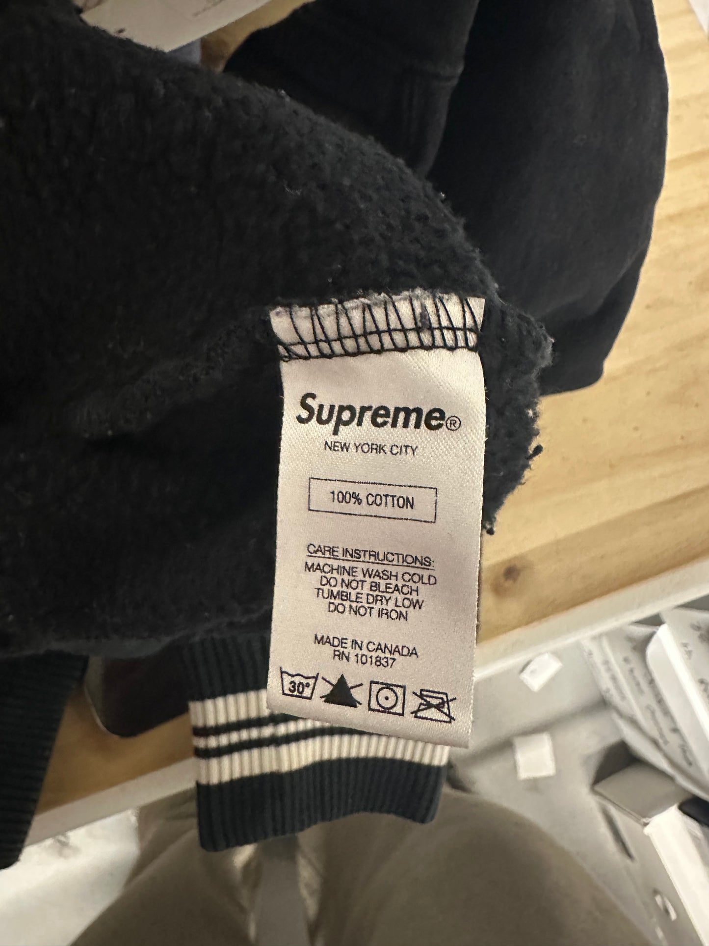 Supreme Black Spellout Crewneck Sz M