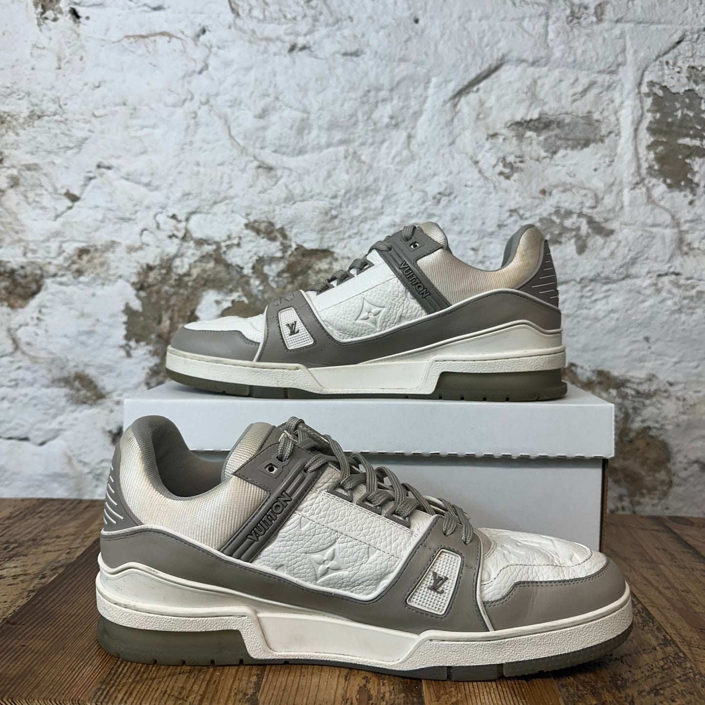 Louis Vuitton Gray White Trainer Sz 11.5 (10LV) No Box