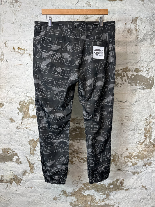 Bape Black Camo World Gone Mad Pants Sz L