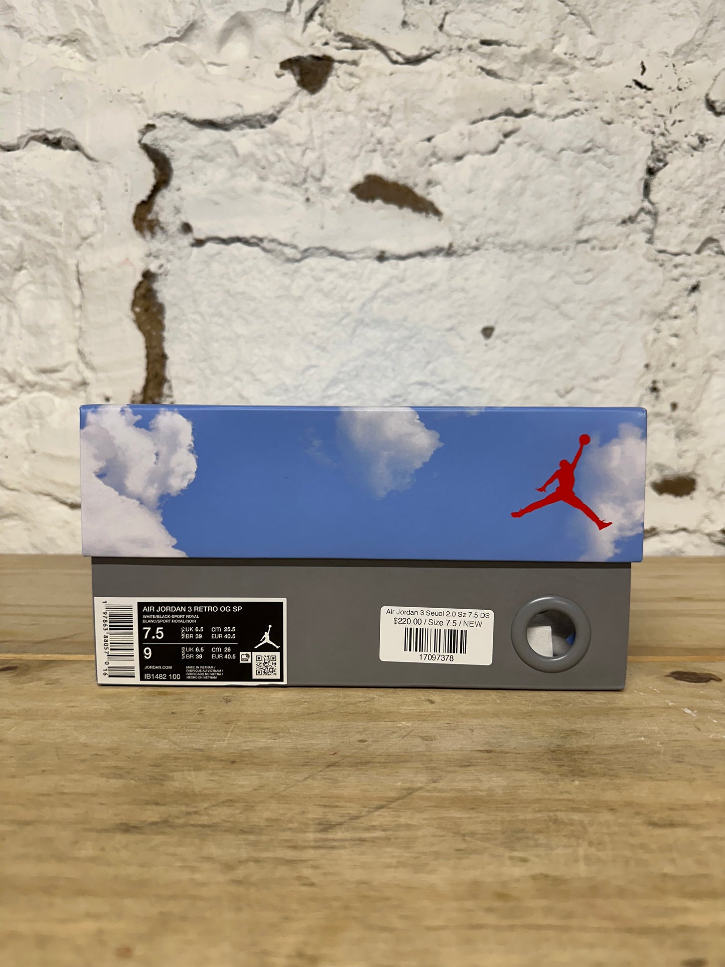 Air Jordan 3 Seoul 2.0 Sz 7.5 DS