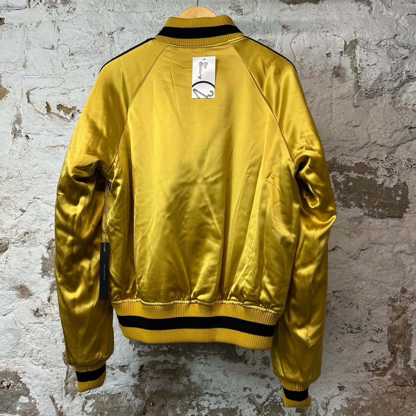 Amiri Green Yellow Reversible Satin Varsity Jacket Sz L