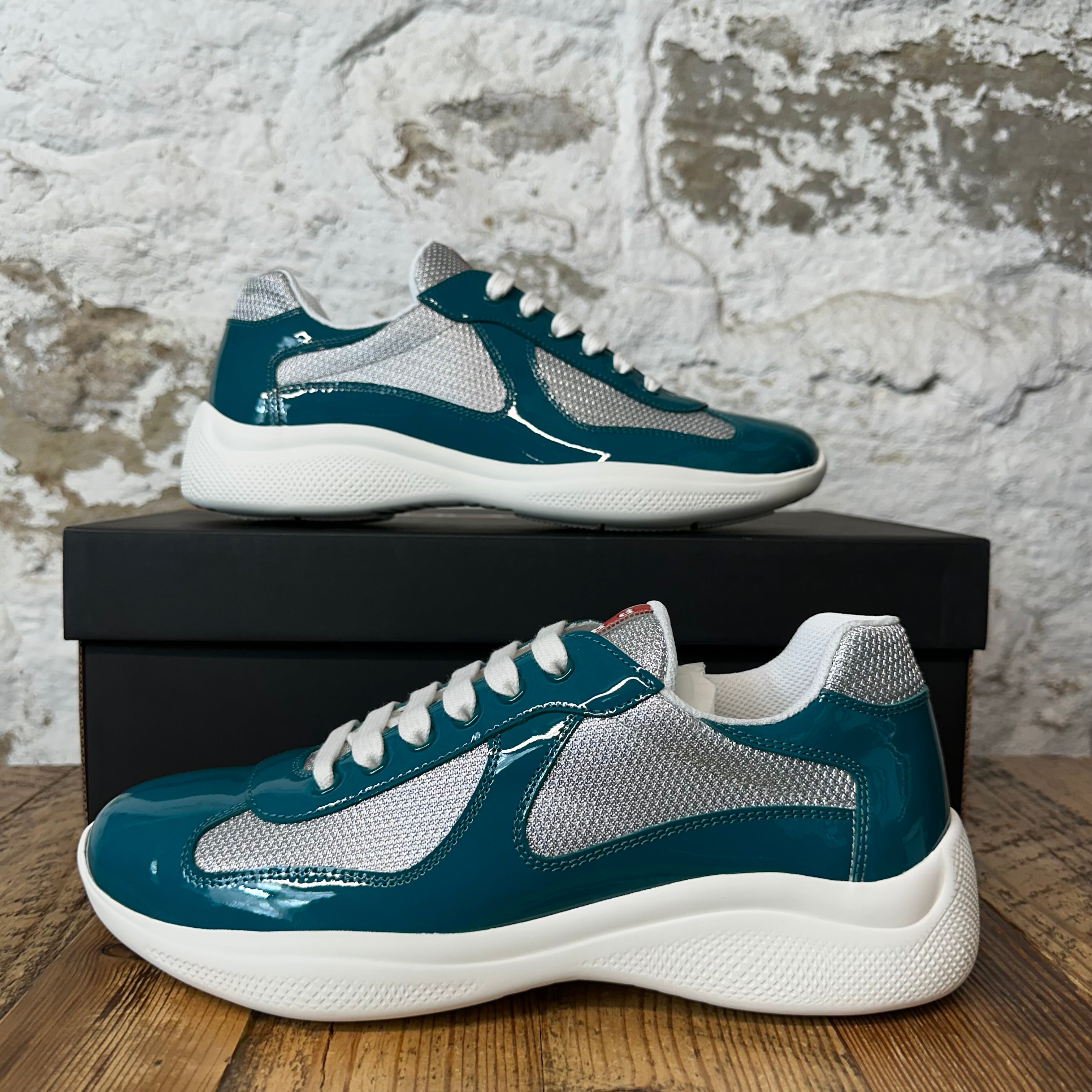 Prada Americas Cup Laguna Patent Sneaker Sz 7 DS