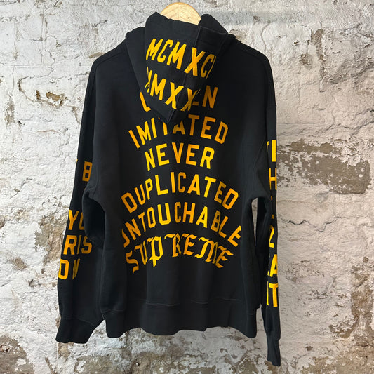 Supreme Yellow World Famous Hoodie Black Sz L