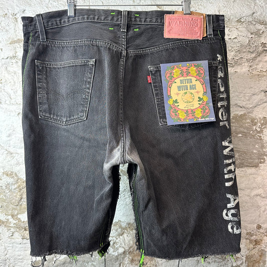 Better With Age Monroe Denim Shorts Black Sz 40