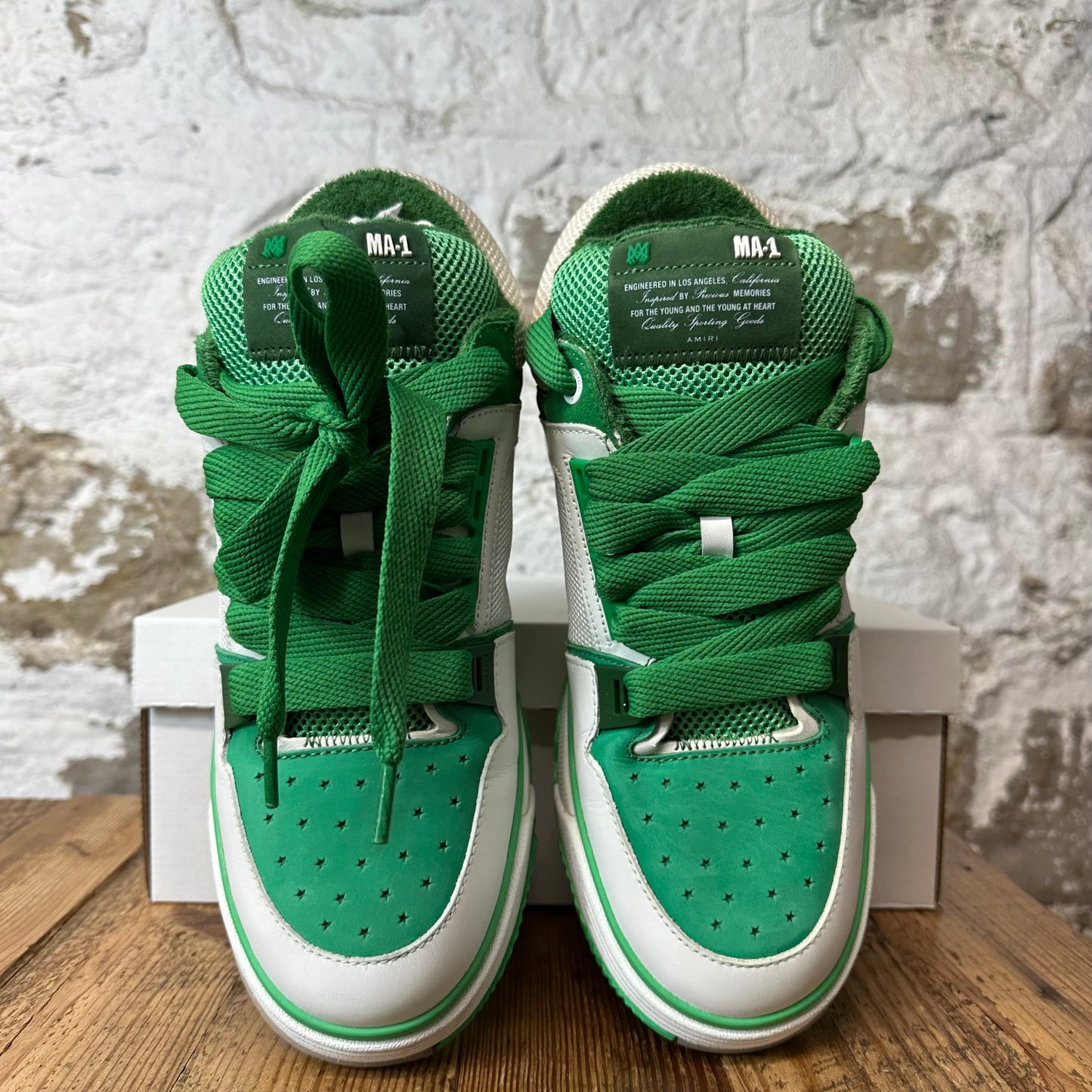 Amiri MA-1 Green White Cream Sneaker Sz 13 (46)