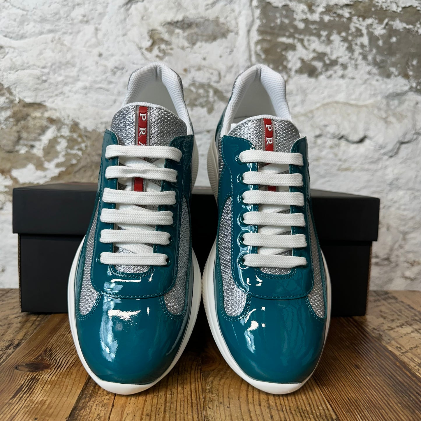 Prada Americas Cup Laguna Patent Sneaker Sz 7 DS