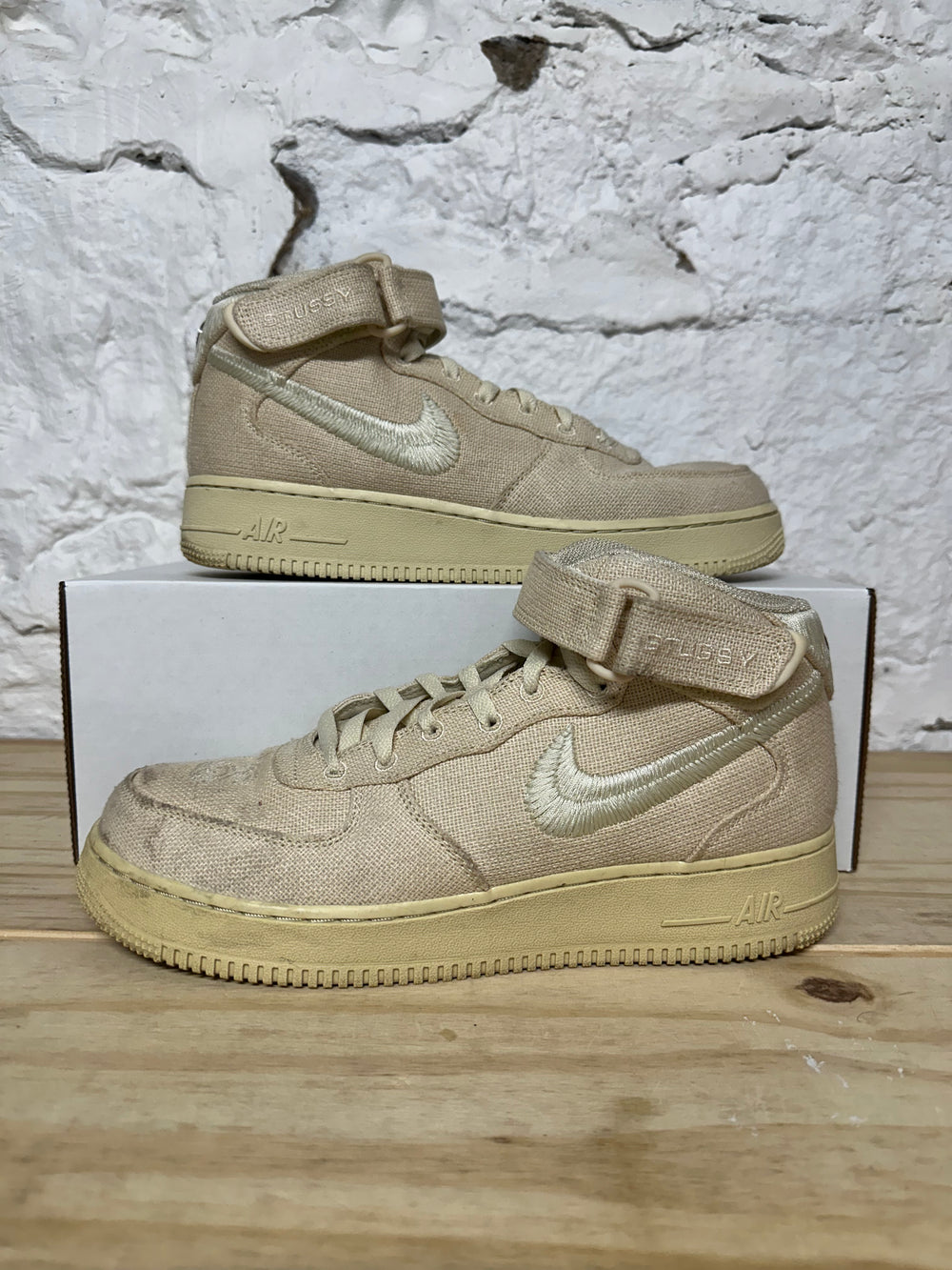 Nike Air Force 1 Mid Stussy Fossil Sz 9.5