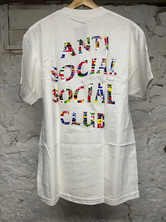 Anti Social Social Club Flags White T-Shirt Sz L DS