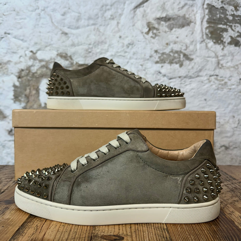 Christian Louboutin Khaki Suede Spike Sneaker Sz 8 (41)