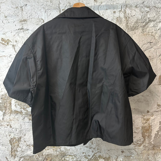 Prada Renylon Button Up Camp Shirt Black Sz L