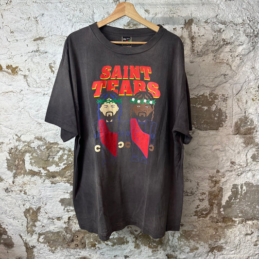 Saint Michael Denim Tears Jesus Black T-Shirt Sz XXL