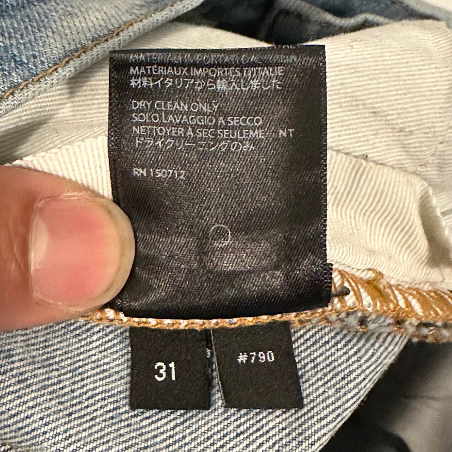 Amiri MX1 Tie-Dye Patches Blue Denim Jeans Sz 31