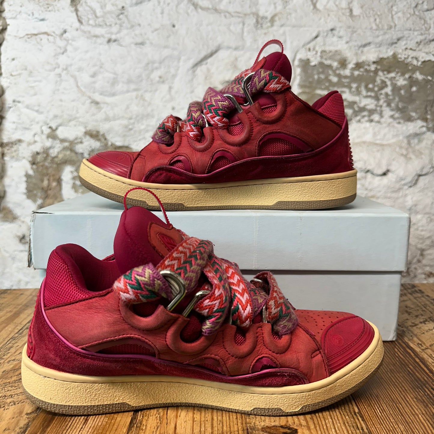 Lanvin Curb Multicolor Lace Watermelon Sneaker Sz 9 (42)