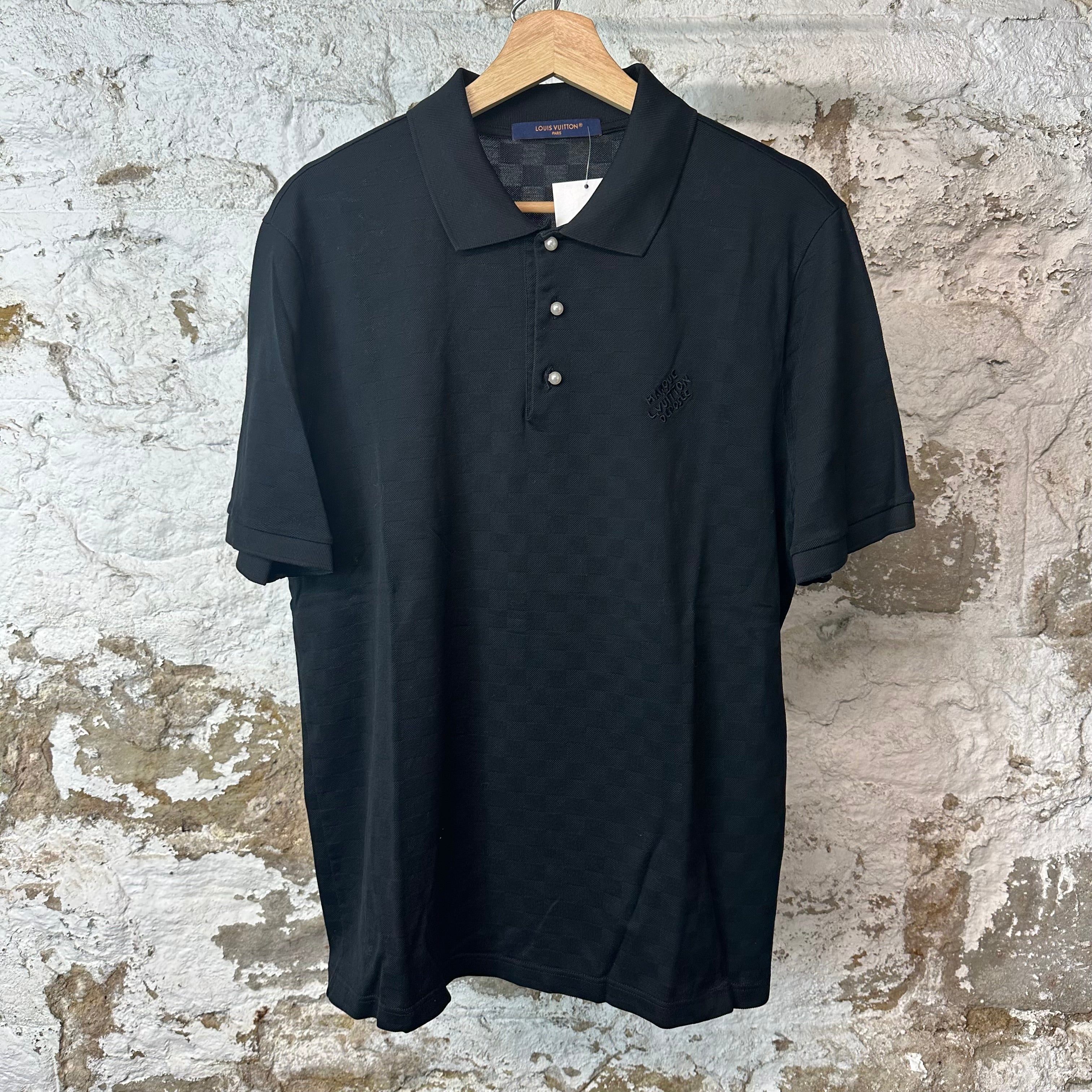 Louis Vuitton Marque Pearl Black Polo Shirt Sz XXL
