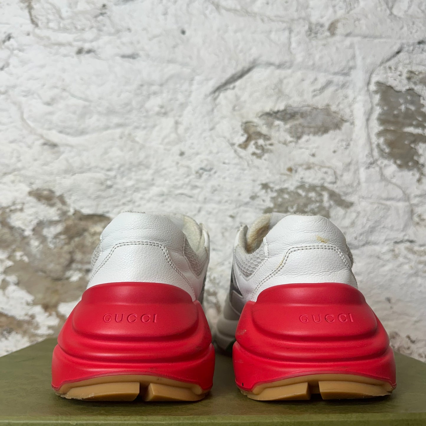 Gucci Rhyton White Red Green Sneaker Sz 7