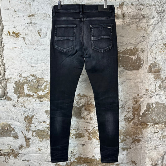 Amiri MX1 Purple Suede Black Denim Jeans Sz 32