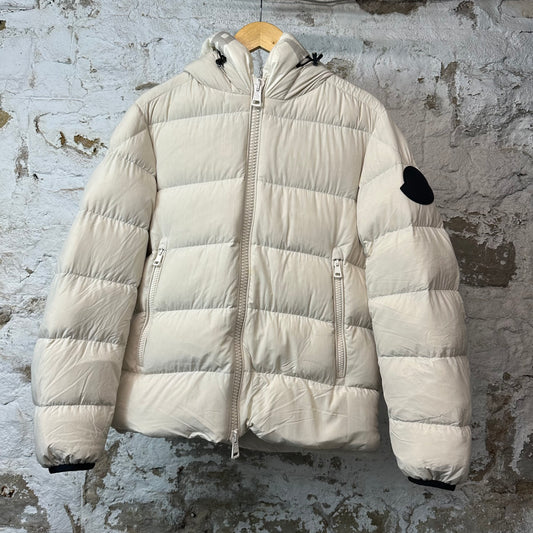Moncler Dubois Giubbotto Cream Puffer Jacket Sz M (2)