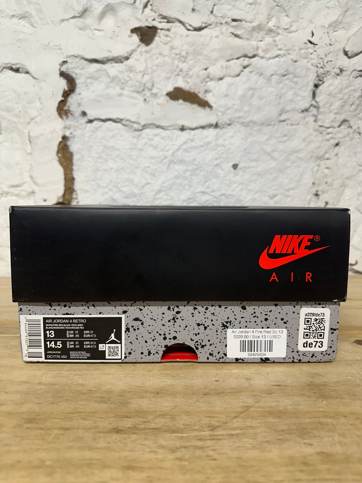 Air Jordan 4 Fire Red Sz 13