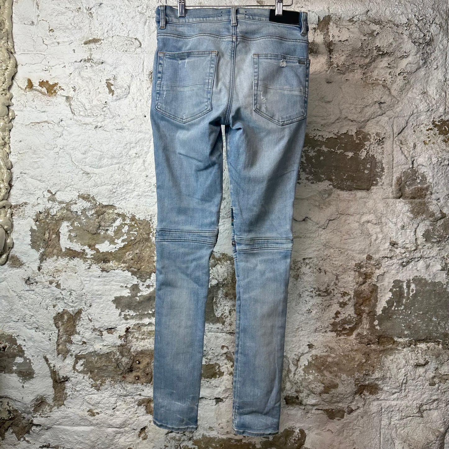 Amiri MX2 Multicolor Flannel Blue Denim Jeans Sz 29