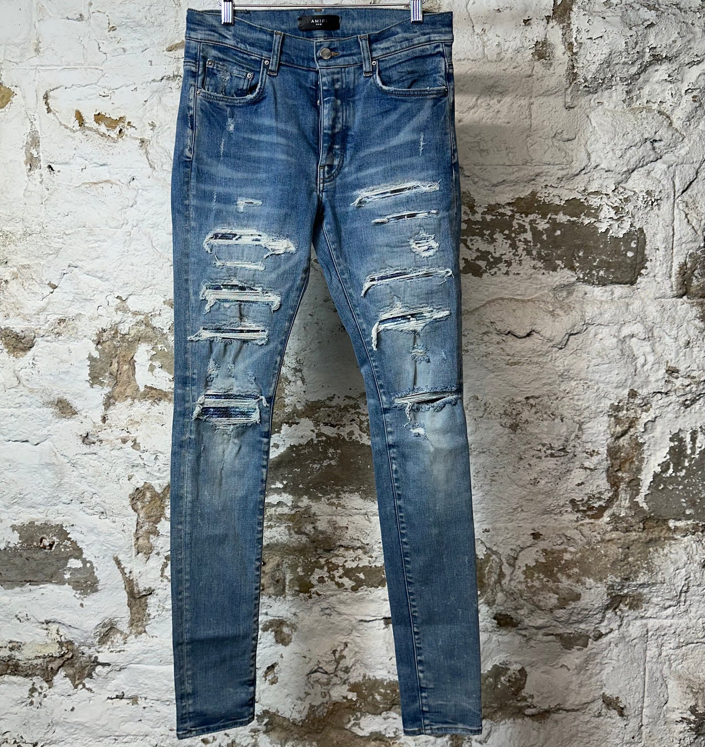 Amiri MX1 Blue Tie Dye Blue Denim Jeans Sz 30