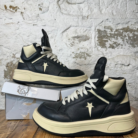 Rick Owens High TURBOWPN Black Cream Sneaker Sz 11.5