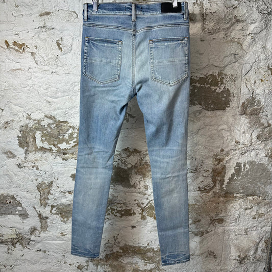 Amiri Multicolor Paisley Blue Denim Jeans Sz 32