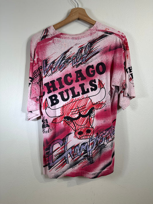Chicago Bulls All Over Print 1991 NBA Finals T-Shirt Sz XL