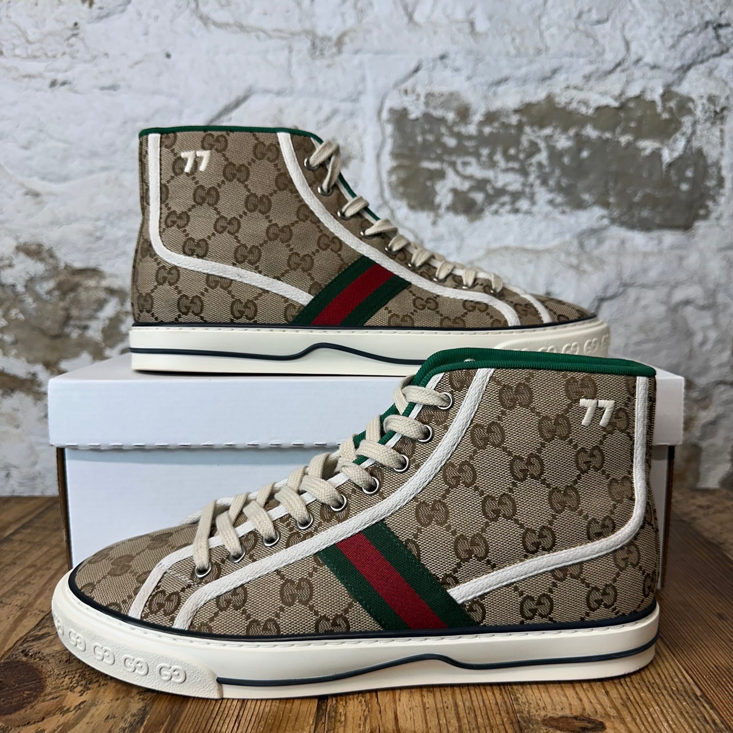 Gucci Tennis 1977 High GG Monogram Sneaker Sz 9.5