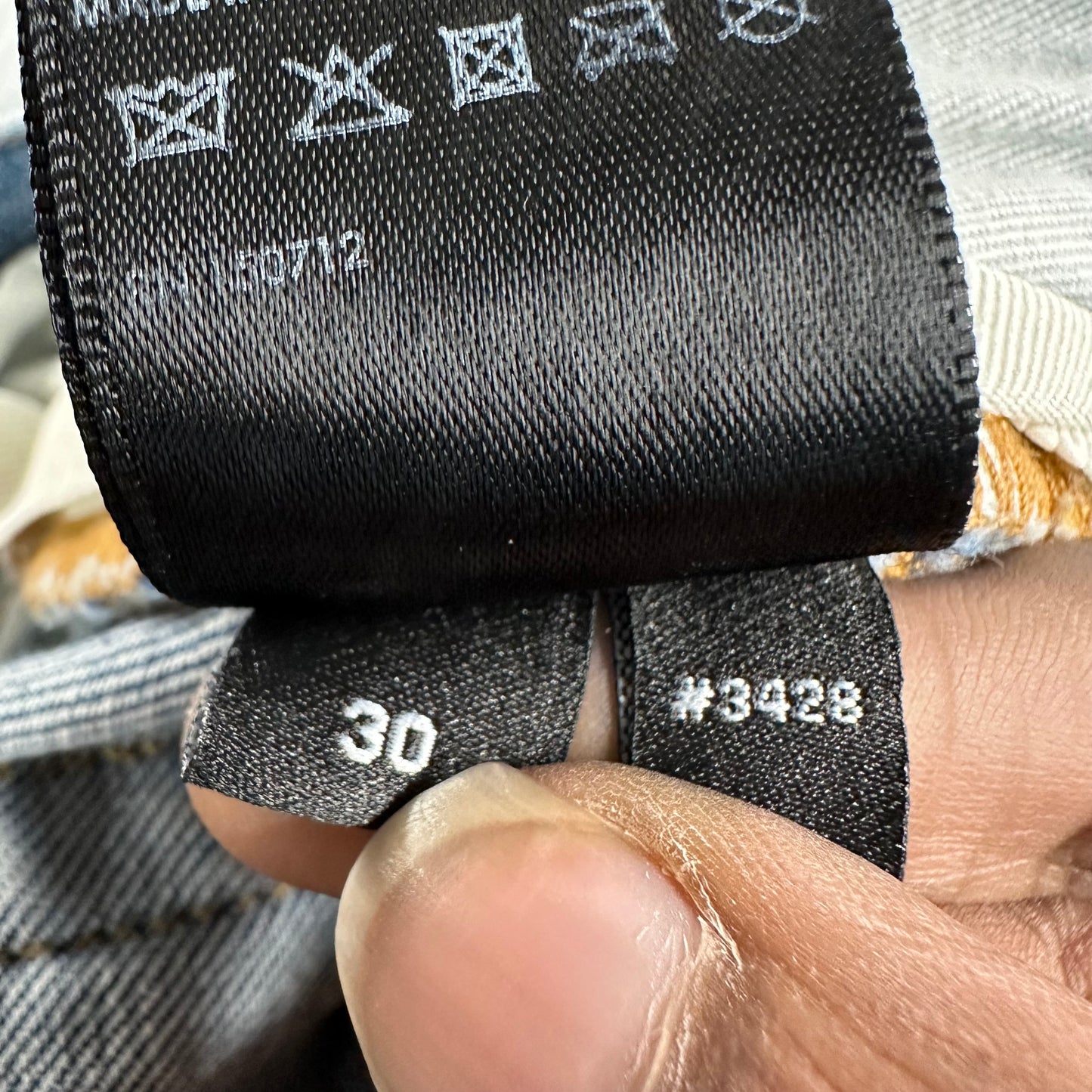 Amiri Green Camo Bones Blue Denim Jeans Sz 30