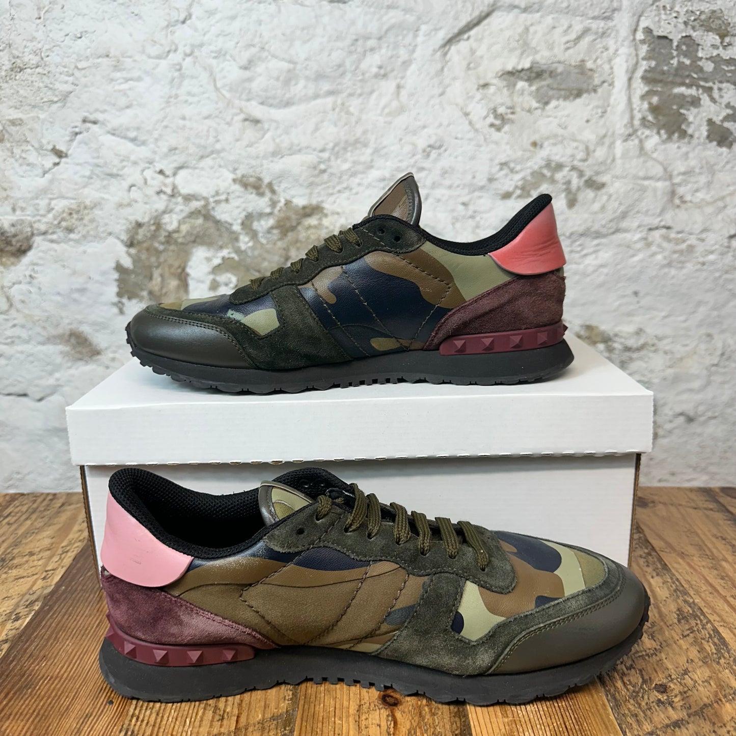 Valentino Green Camo Maroon Sneaker Sz 9 (42) No Box