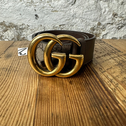 Gucci Beige GG Monogram Belt Sz (85/34)