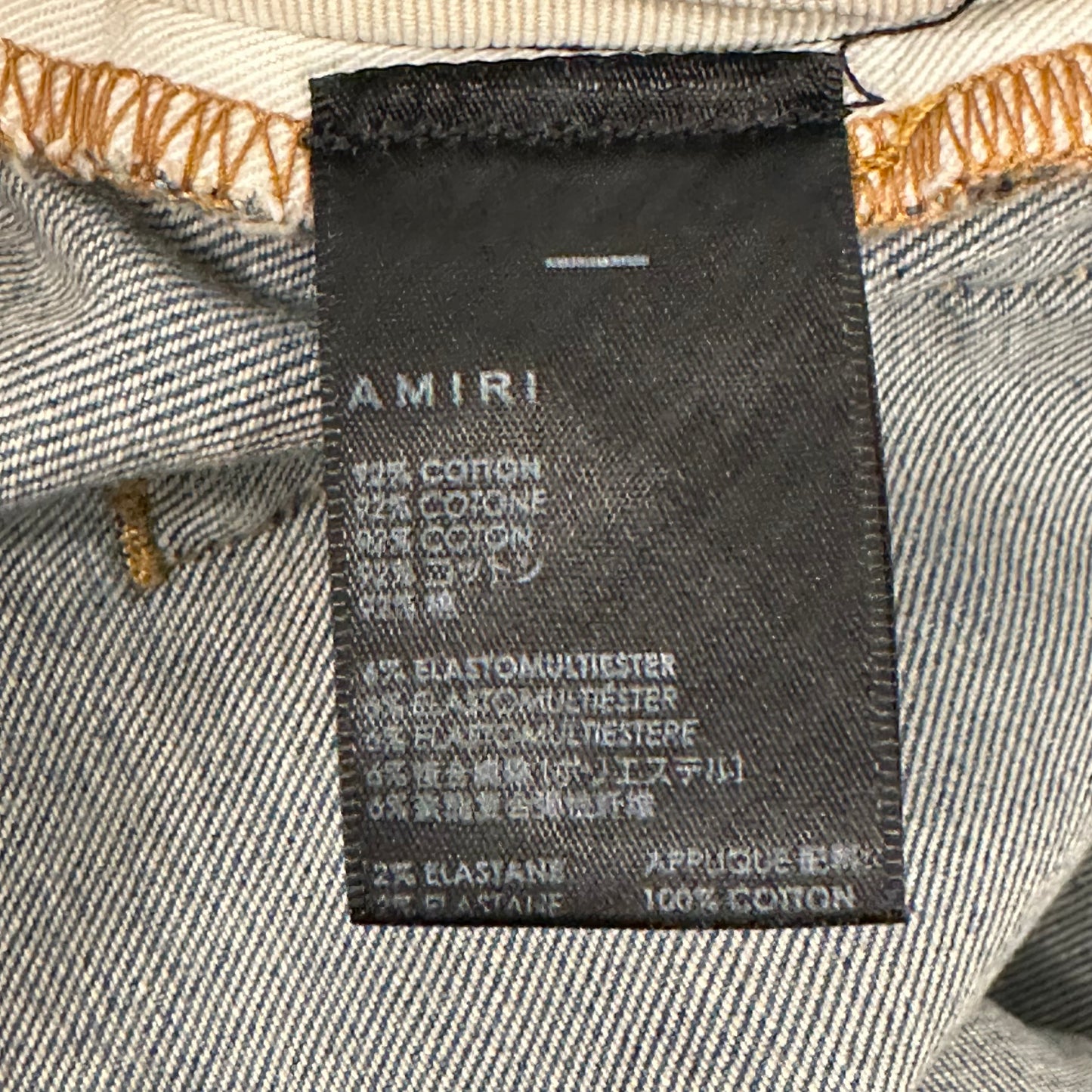 Amiri MX1 Plaid Flannel Blue Denim Jeans Sz 36