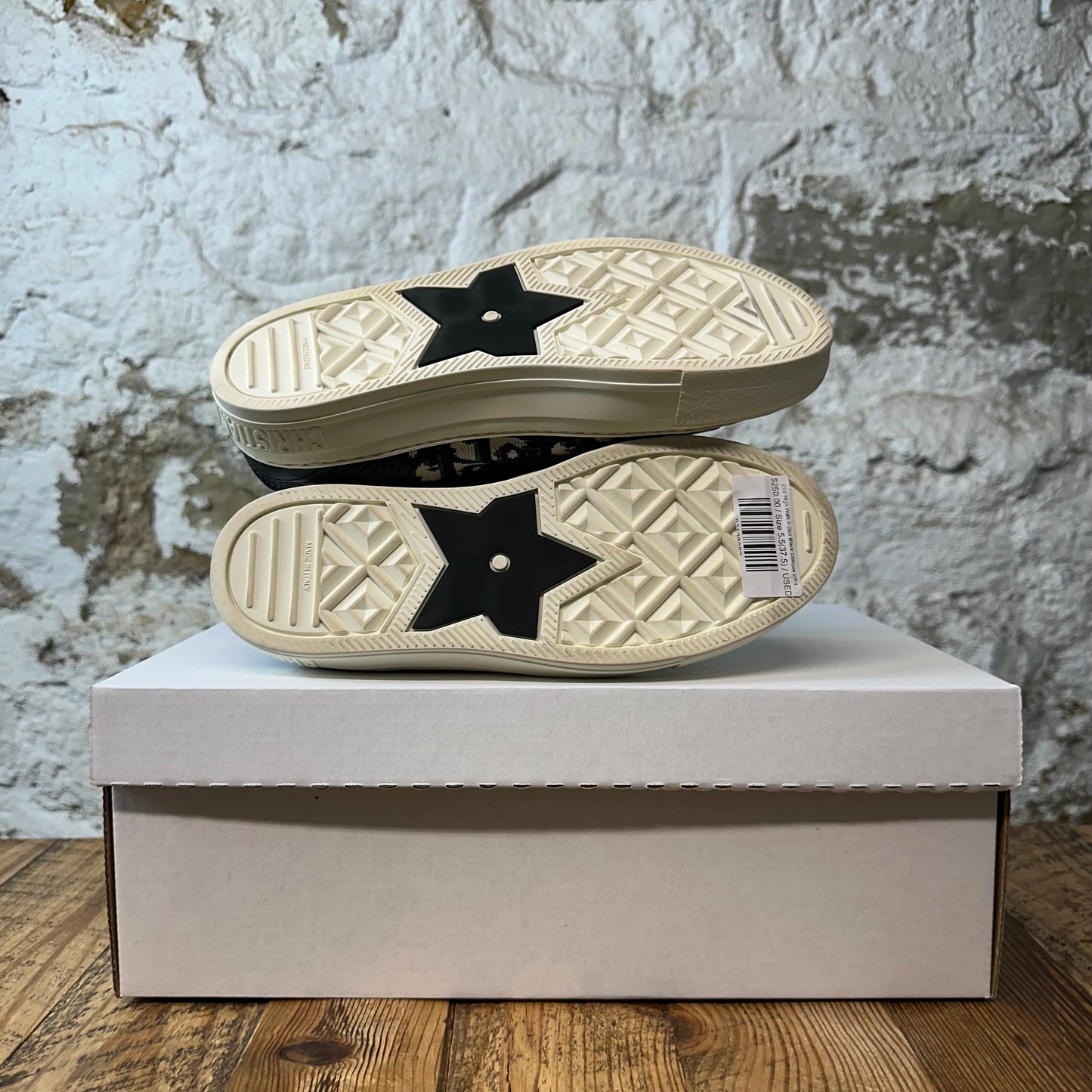 Dior High Walk n Dior Black Oblique White Sneaker Sz 5.5 (37.5)