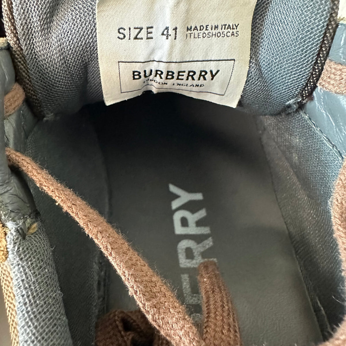 Burberry Ramsey Plaid Brown Sneaker Sz 8 (41)