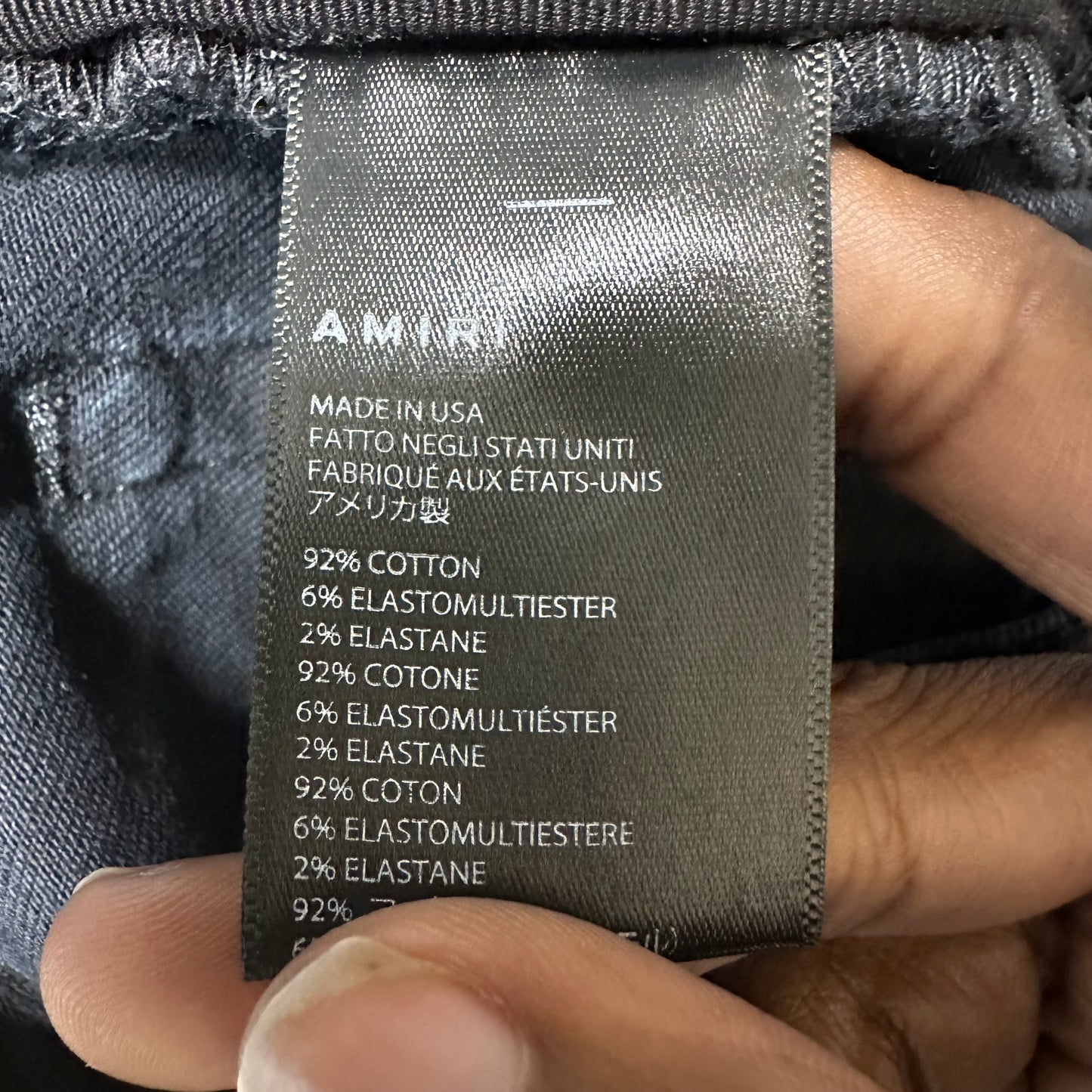 Amiri Cherub Logo Black Denim Jeans Sz 29