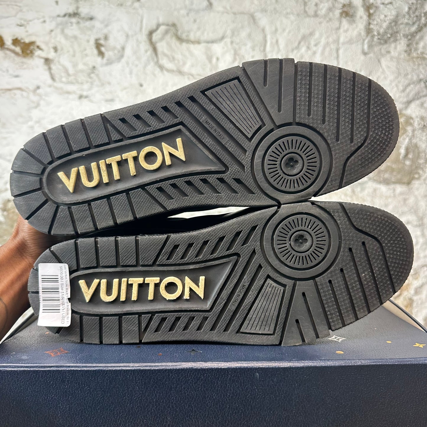 Louis Vuitton Triple Black Trainer Sneaker Sz 11.5 (10LV)