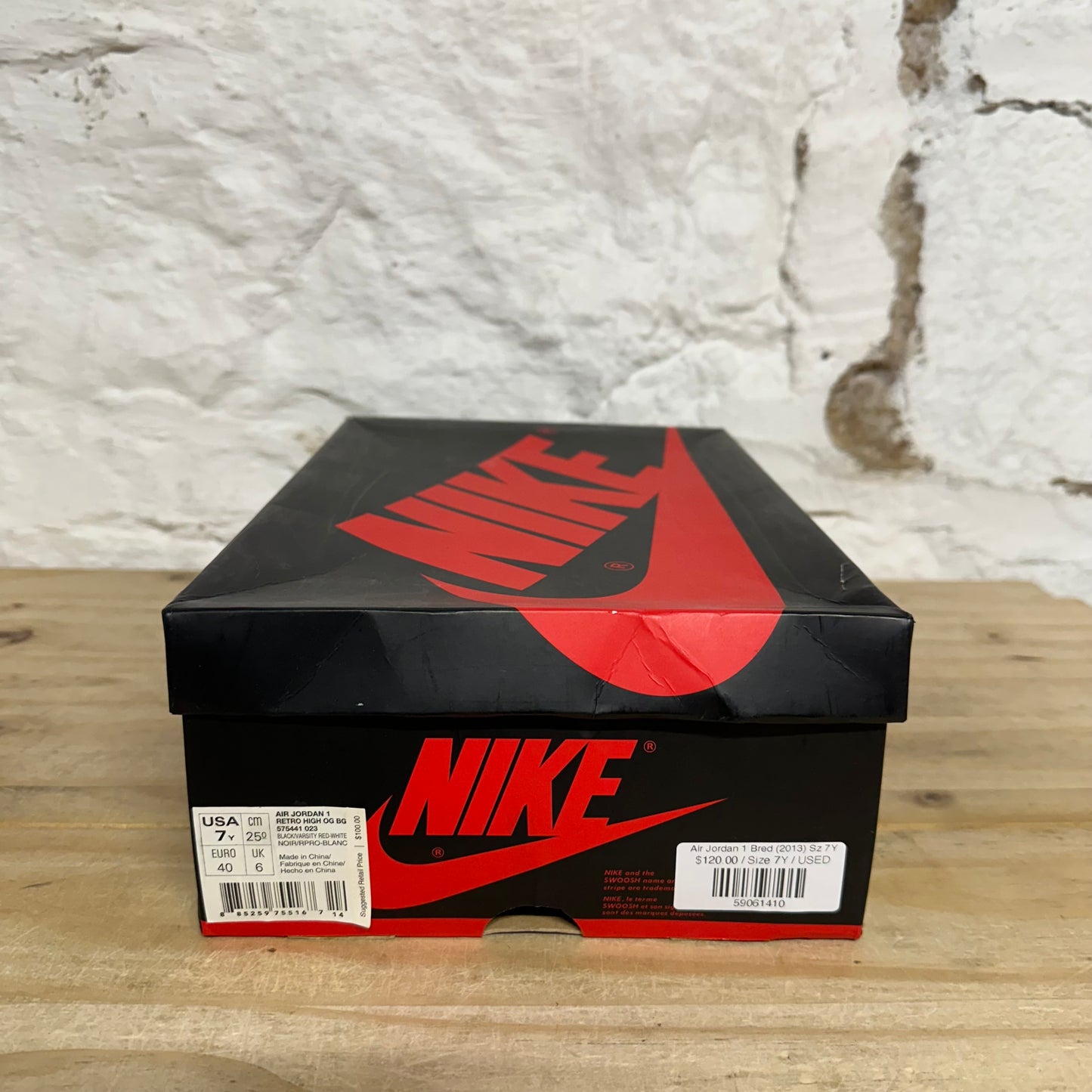 Air Jordan 1 High Bred (2013) Sz 7Y