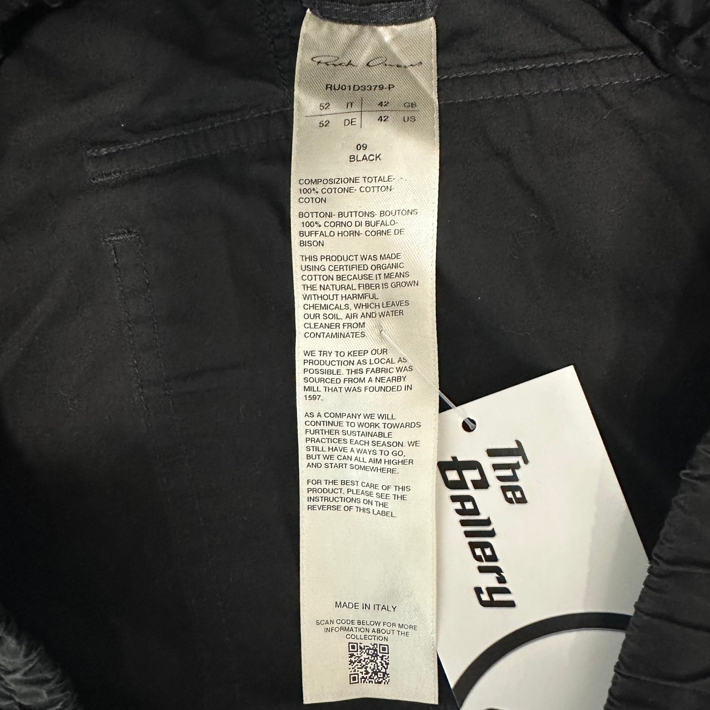 Rick Owens Lido Black Track Pants Sz L