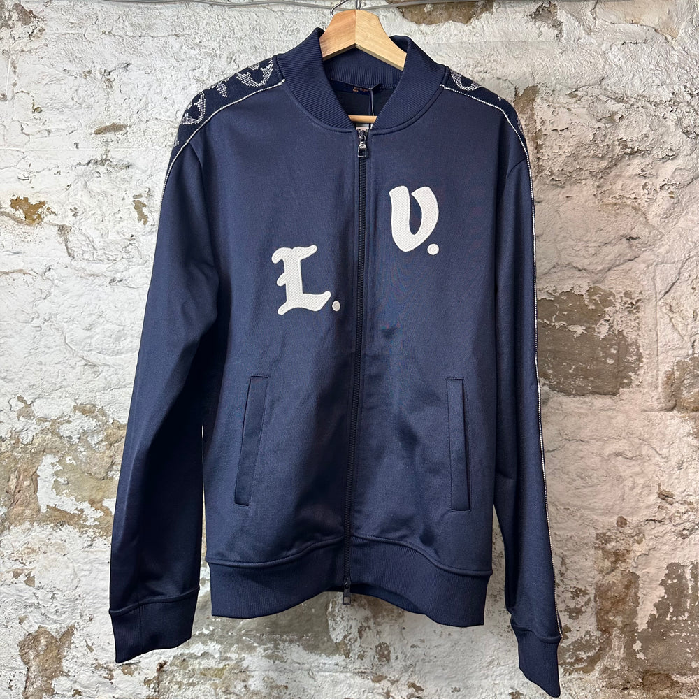 Louis Vuitton Flower Monogram Track Jacket Navy Sz L