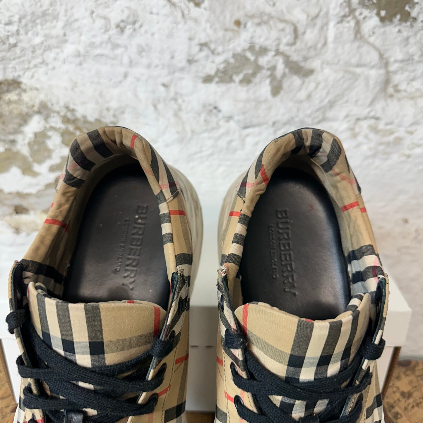 Burberry Arthur Brown Plaid Sneaker Sz 15 (48) No Box