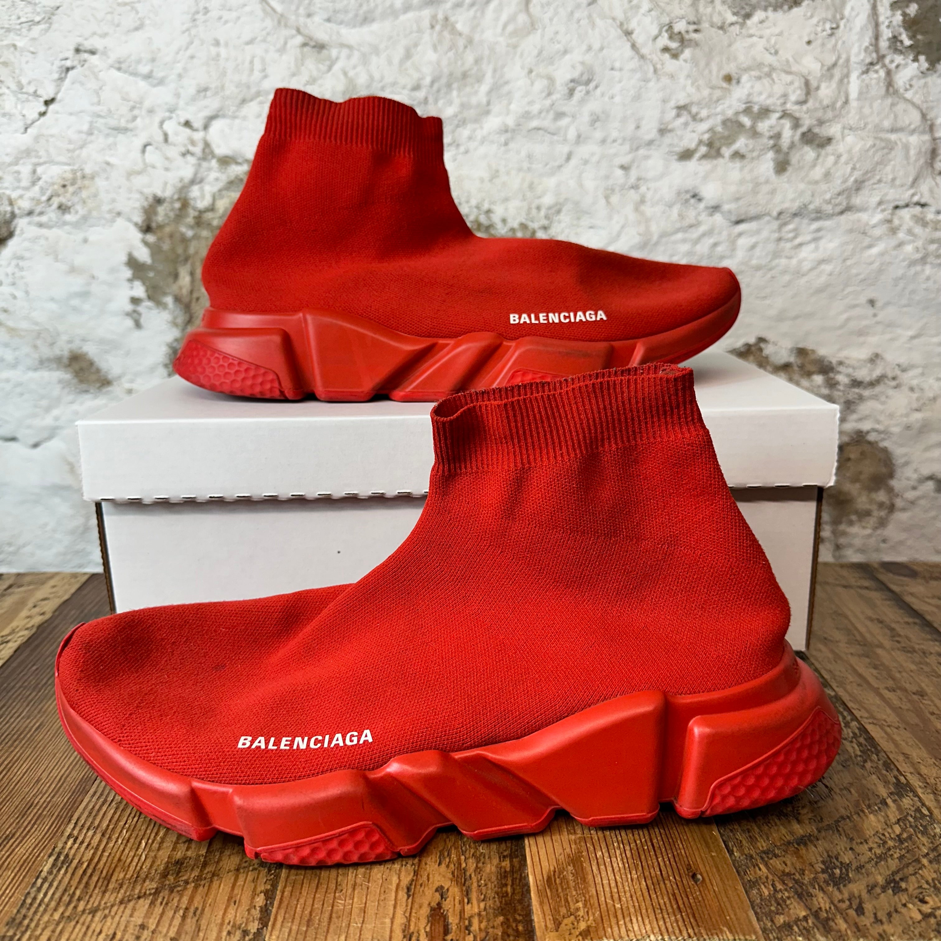 Balenciaga Red White Sock Runner Sz 11 (44) No Box