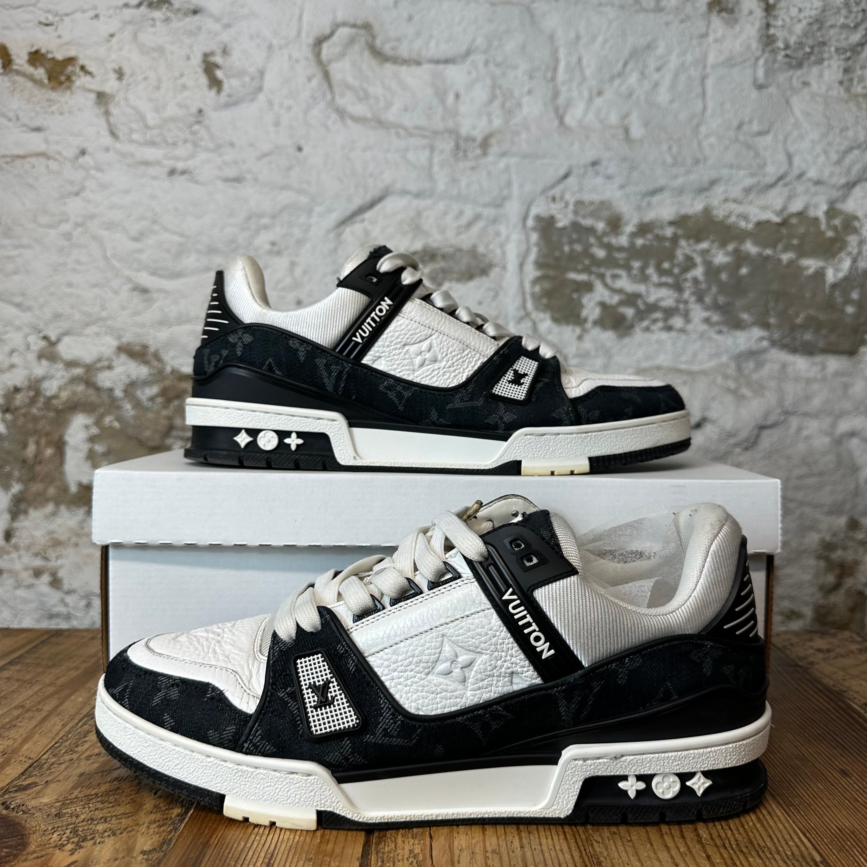 Louis Vuitton Black White Trainer Sneaker Sz 10 (8.5LV)