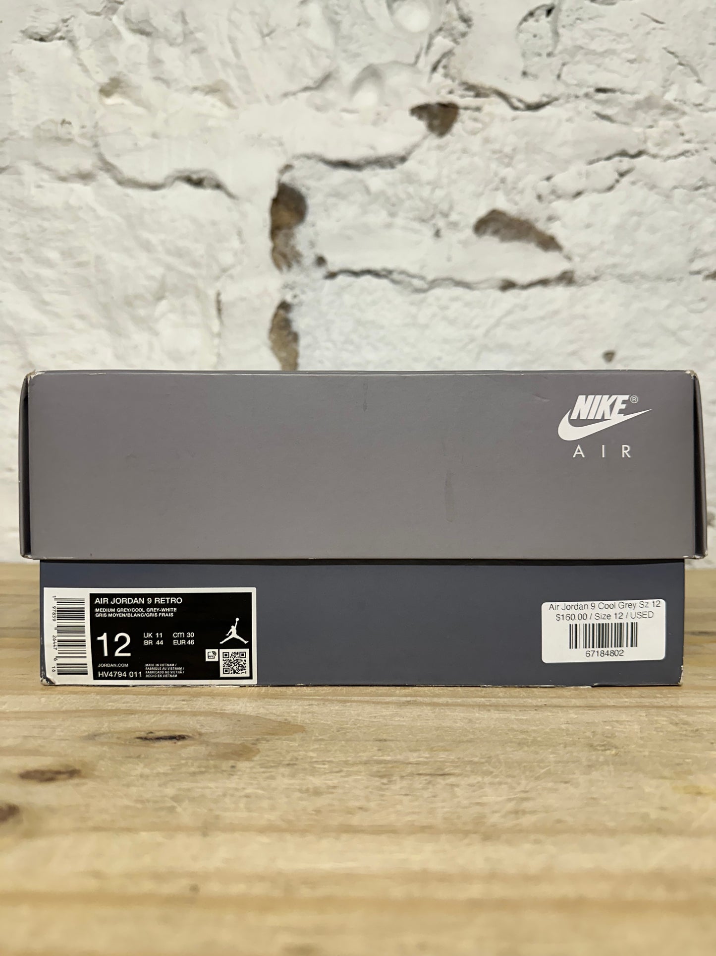 Air Jordan 9 Cool Grey Sz 12