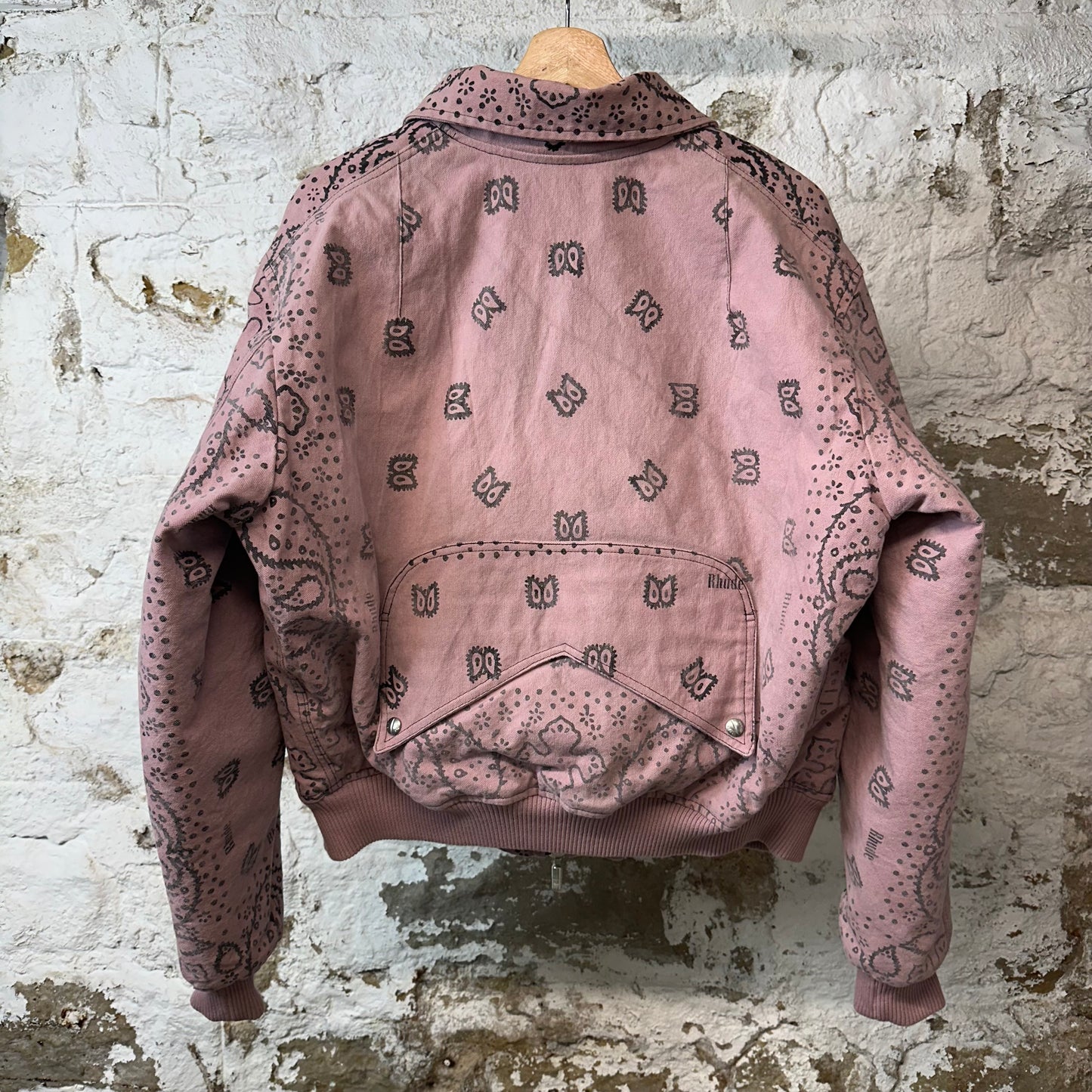 Rhude Bandana Paisley Pink Bomber Jacket Sz S