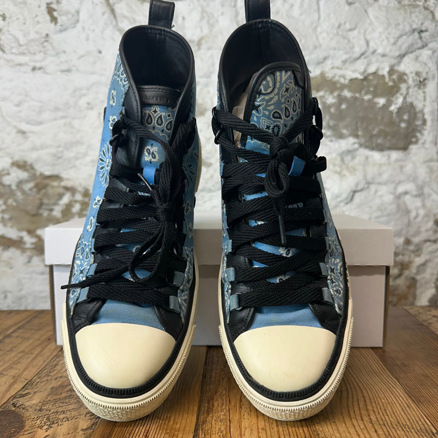 Amiri High Blue Paisley Black White Sneaker Sz 11 (44)