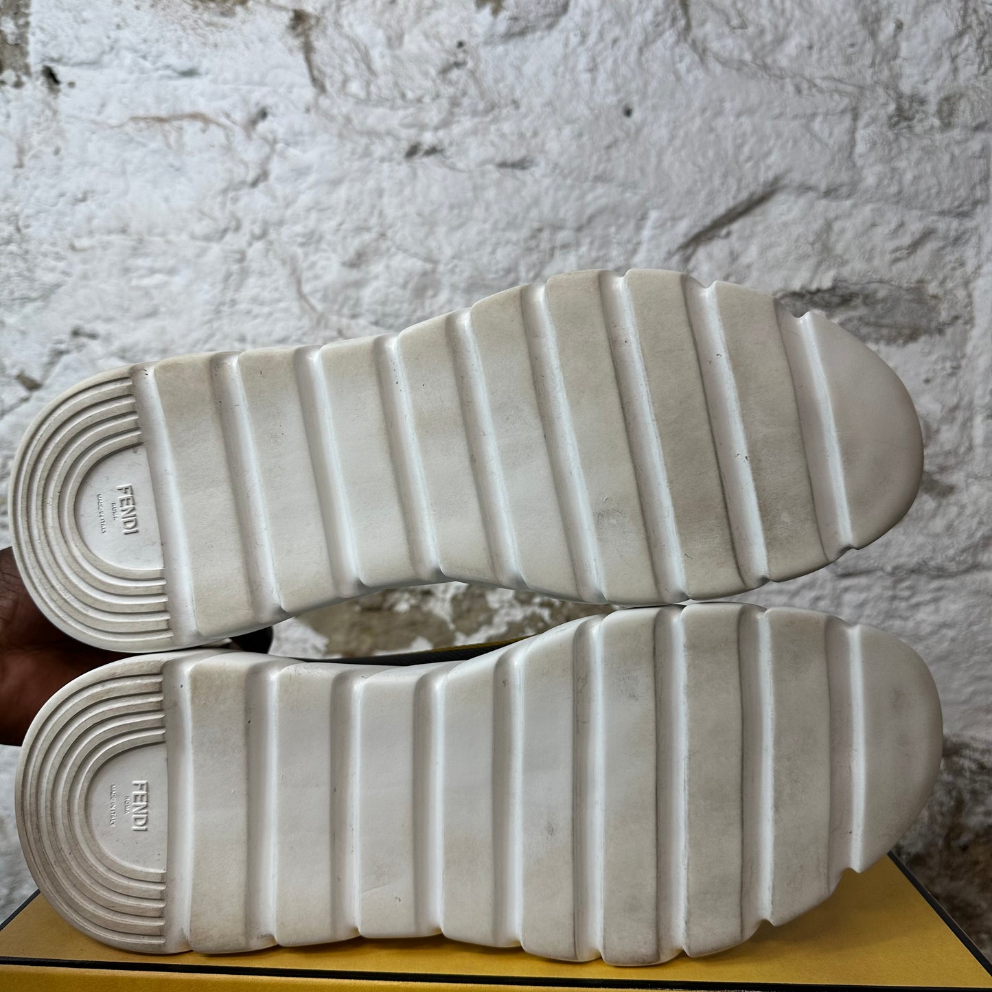 Fendi Mesh Black Yellow Sneaker Sz 12 (45)